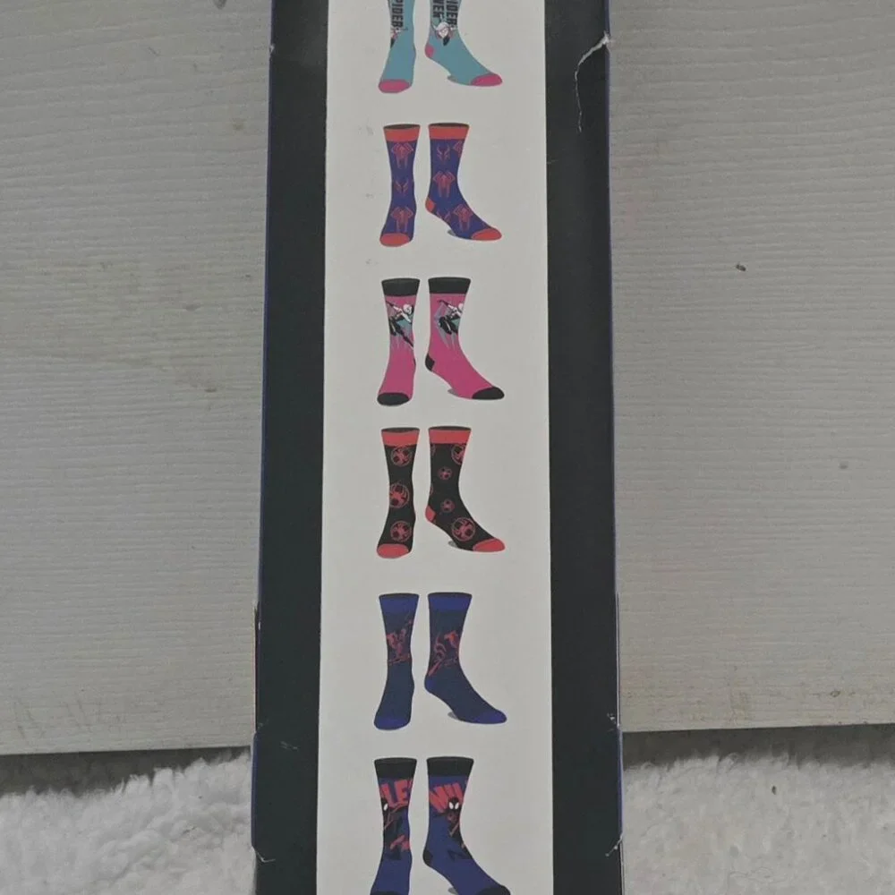 NIP Marvel Spider-Verse Men's Crew Socks 6 Pack